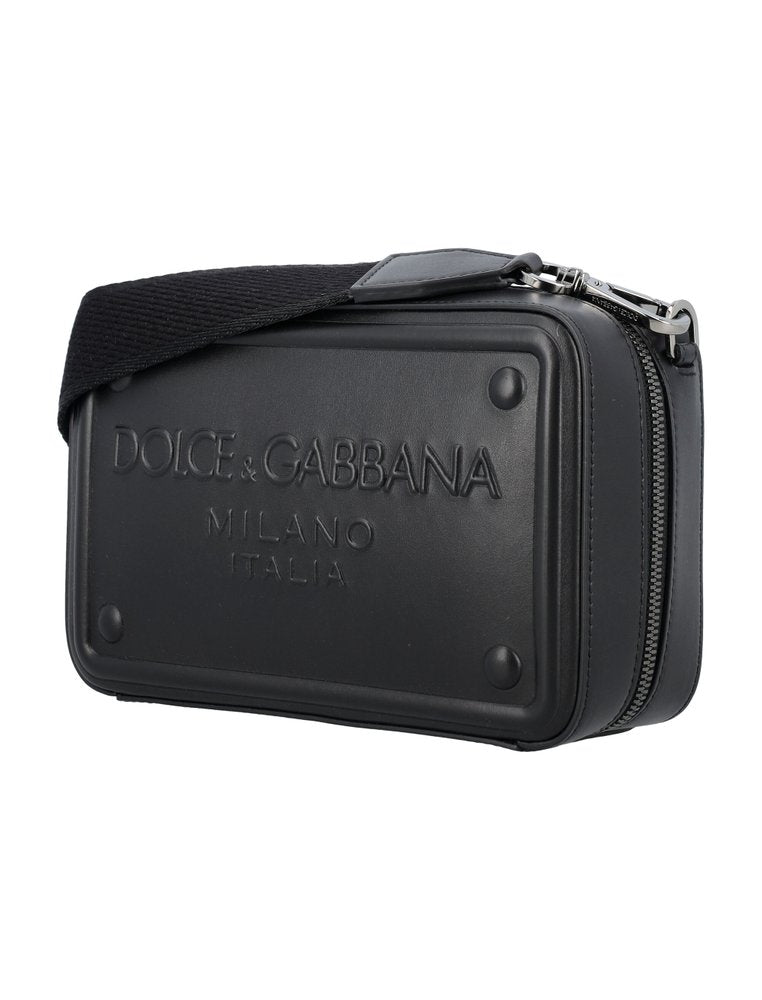 DOLCE & GABBANA Logo-Embossed Zipped Shoulder Bag