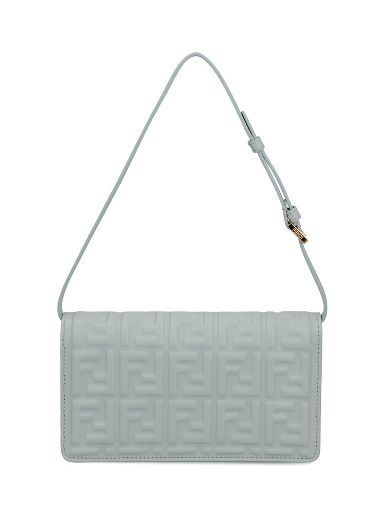 FENDI Logo Embossed Shoulder Bag