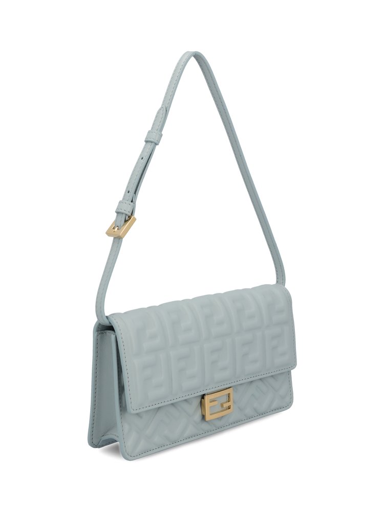 FENDI Logo Embossed Shoulder Bag