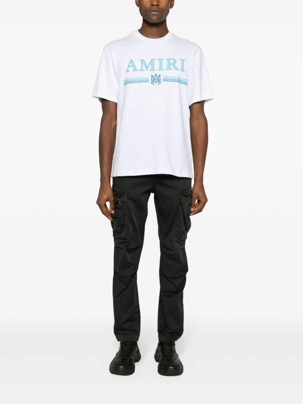 AMIRI WHITE Logo Printed Crewneck T-Shirt