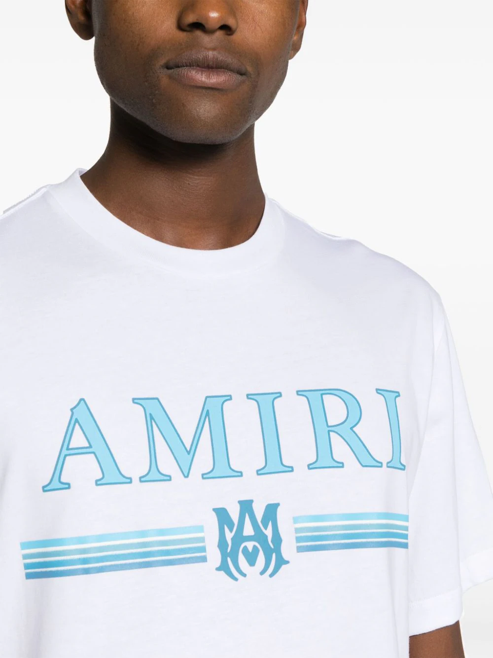 AMIRI WHITE Logo Printed Crewneck T-Shirt