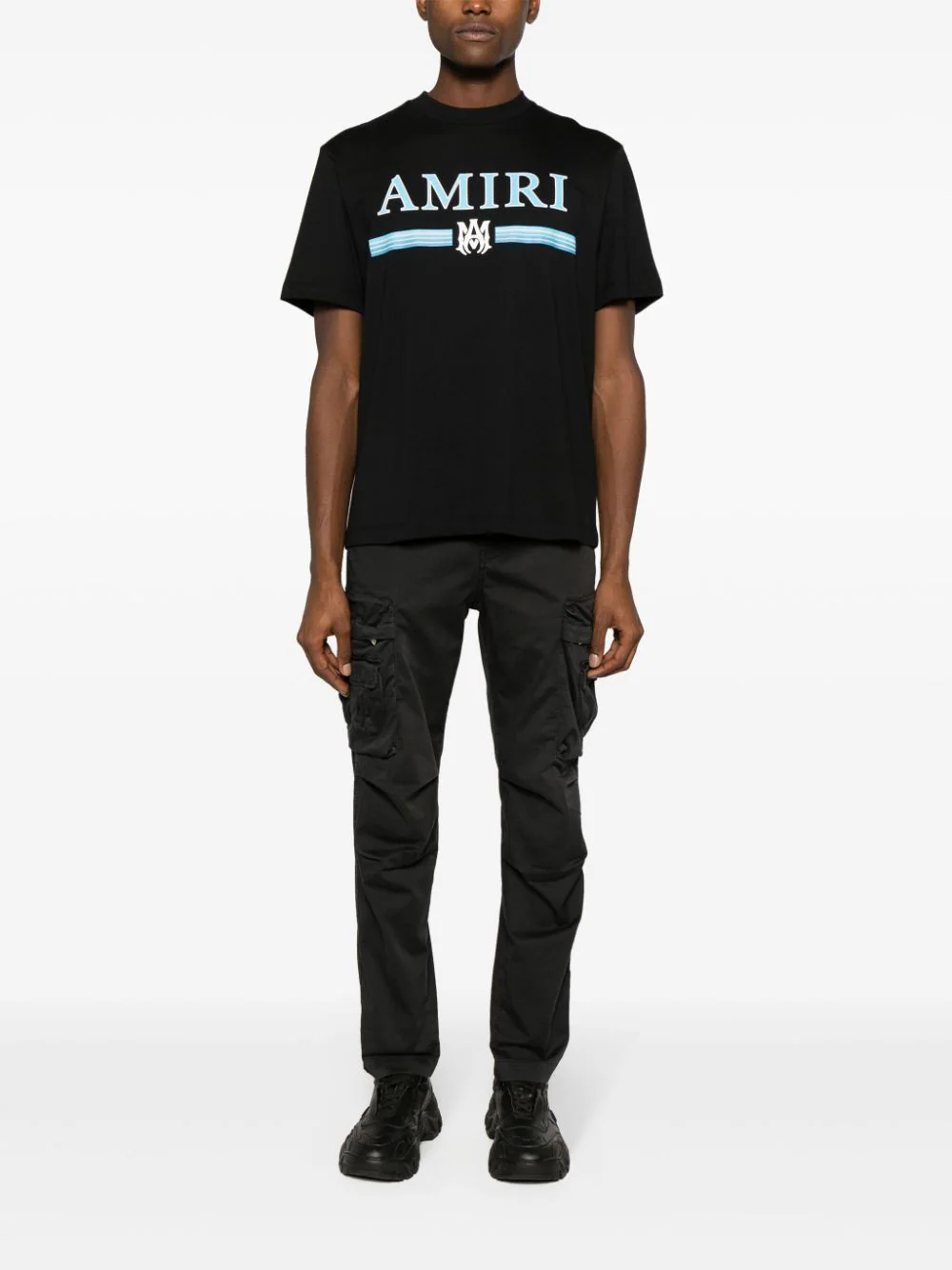 AMIRI BLACK Logo Printed Crewneck T-Shirt