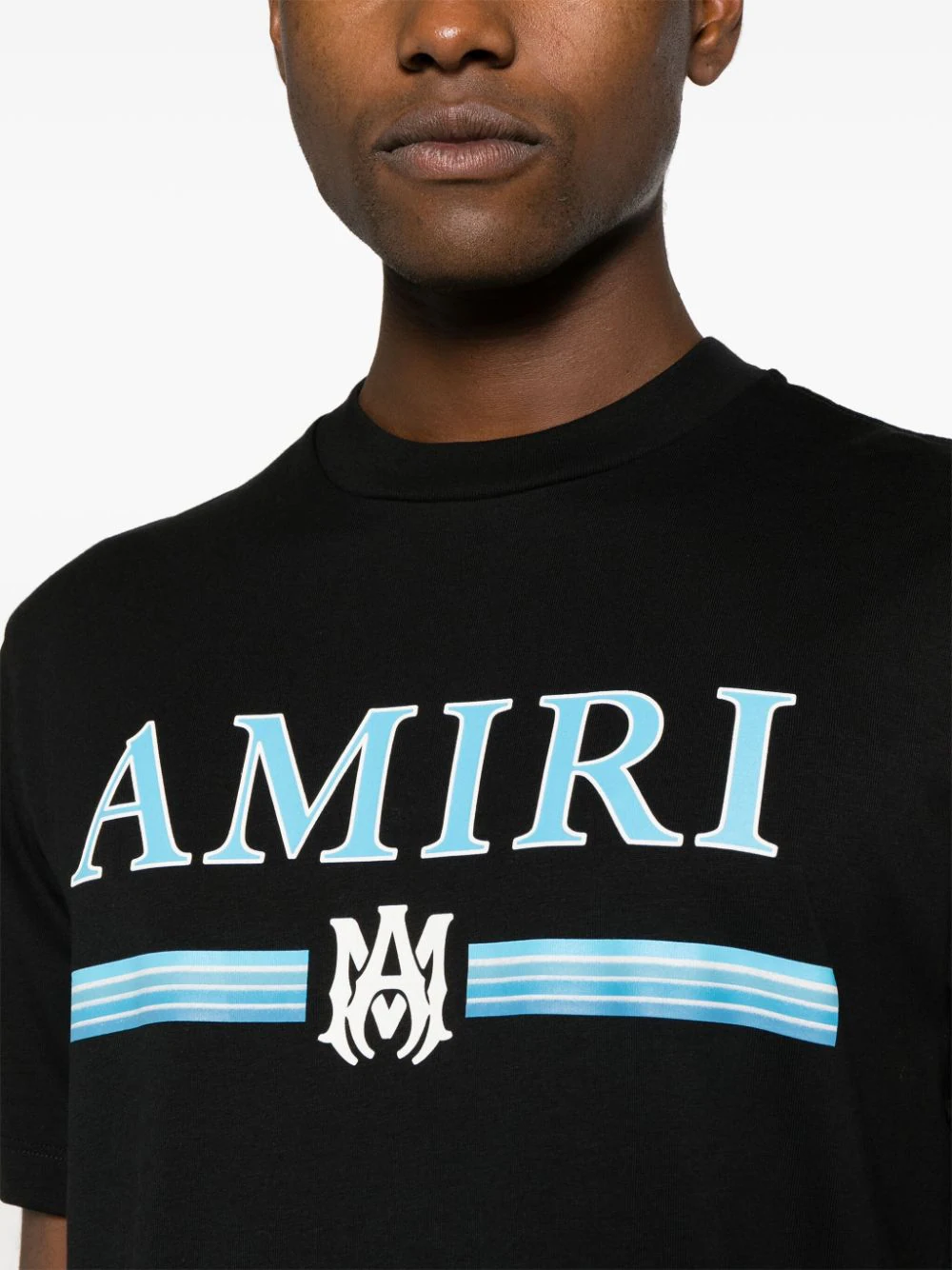 AMIRI BLACK Logo Printed Crewneck T-Shirt