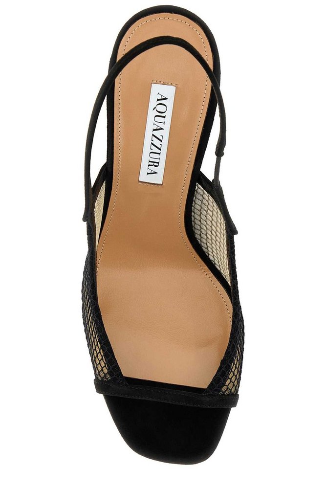 AQUAZZURA Open-Toe Mesh Slingback Sandals