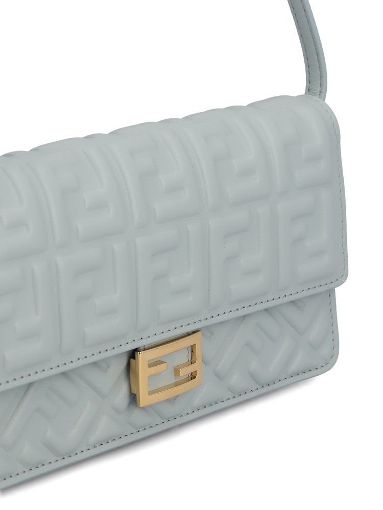 FENDI Logo Embossed Shoulder Bag