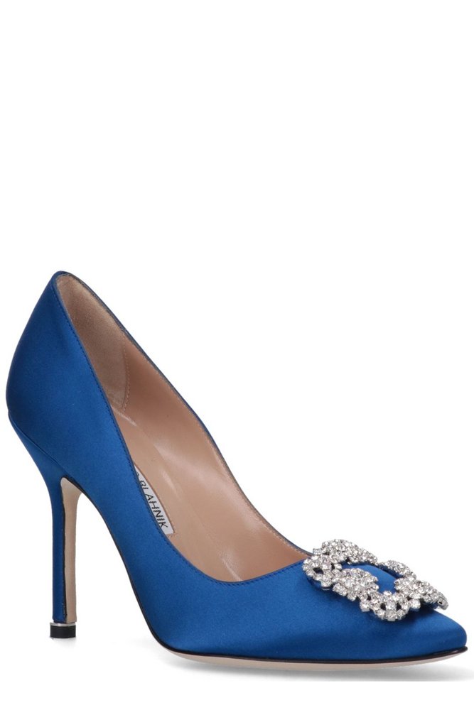 MANOLO BLAHNIK Hangisi Embellished Buckle Pumps 95