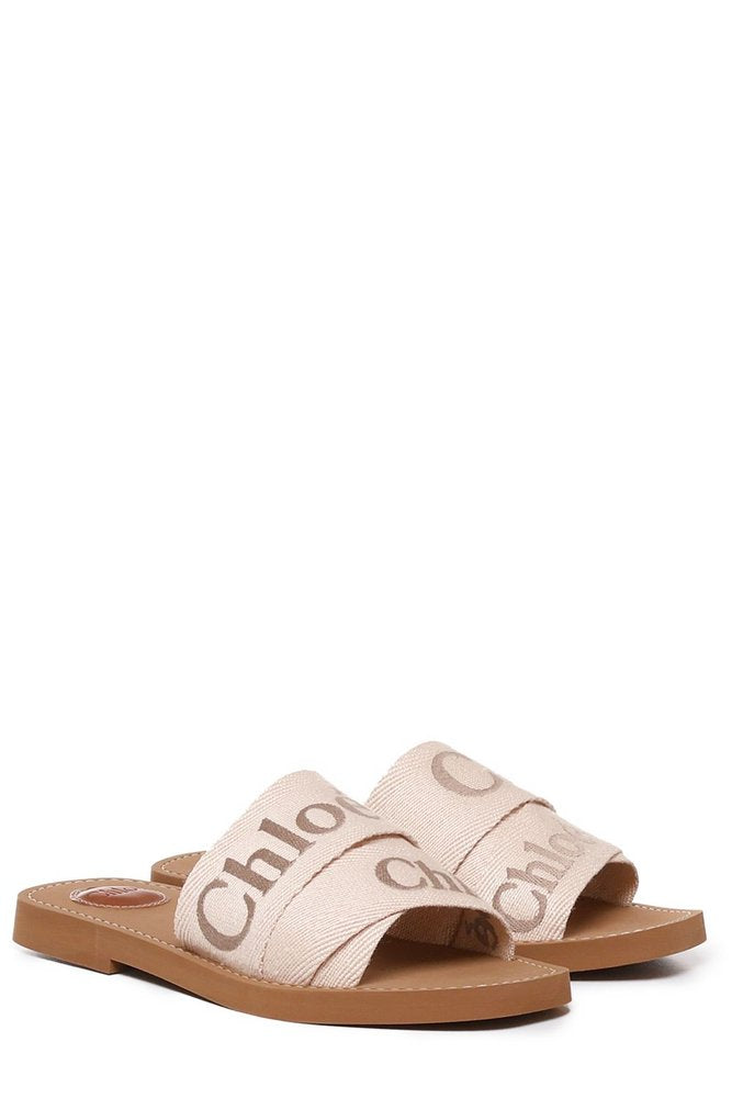 CHLOÉ Woody Logo Embroidered Sandals