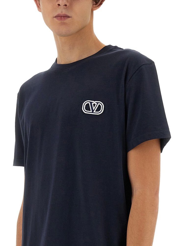 VALENTINO Logo Embroidered Crewneck T-Shirt