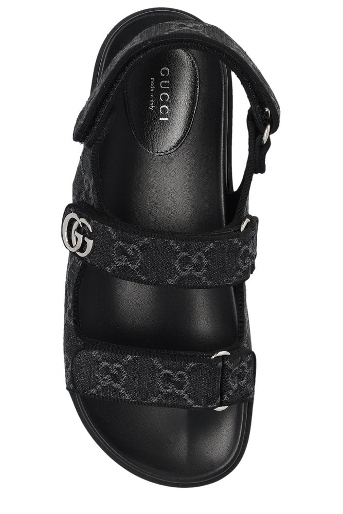 GUCCI Monogrammed Logo Plaque Sandals