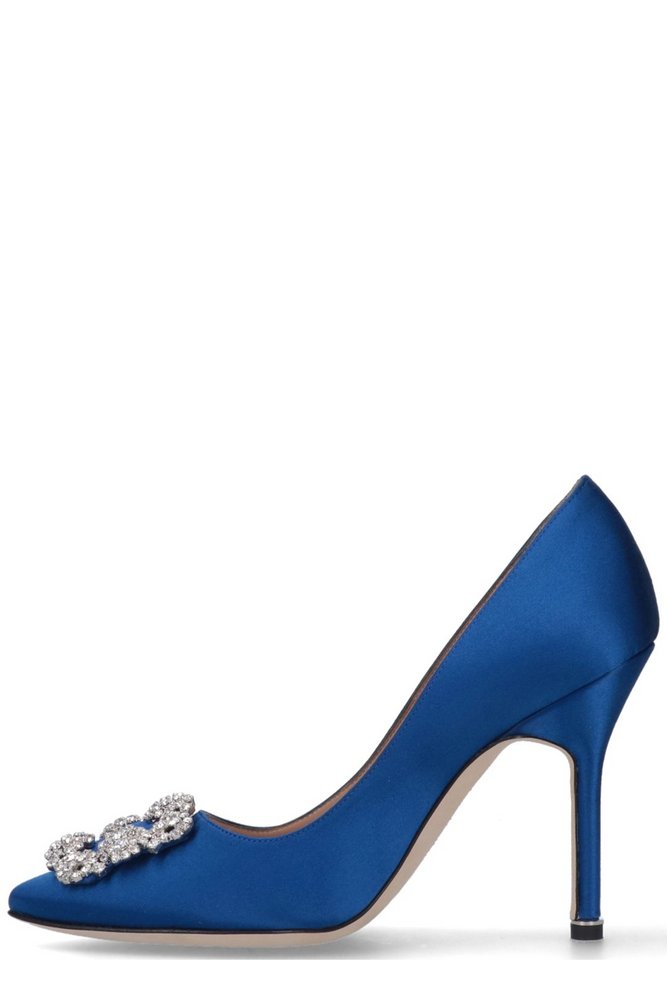 MANOLO BLAHNIK Hangisi Embellished Buckle Pumps 95