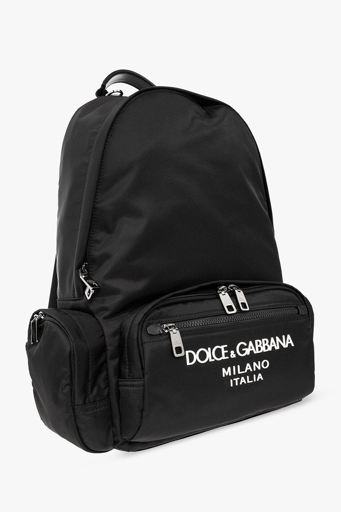 DOLCE & GABBANA Logo Detailed Zipped Backpack