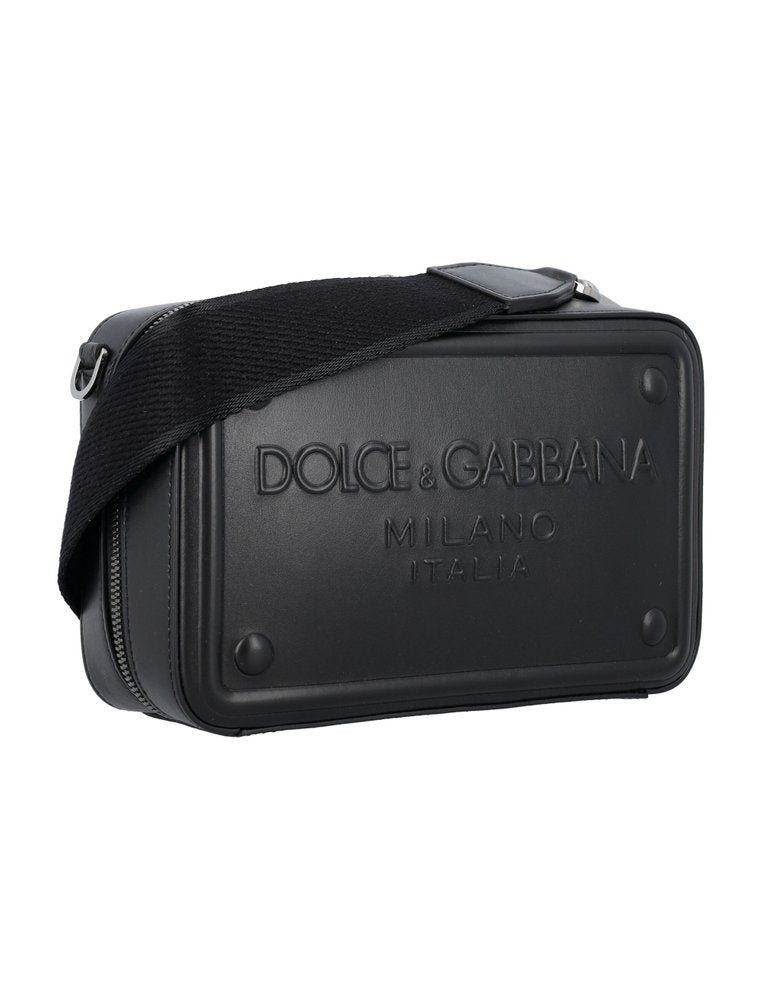 DOLCE & GABBANA Logo-Embossed Zipped Shoulder Bag