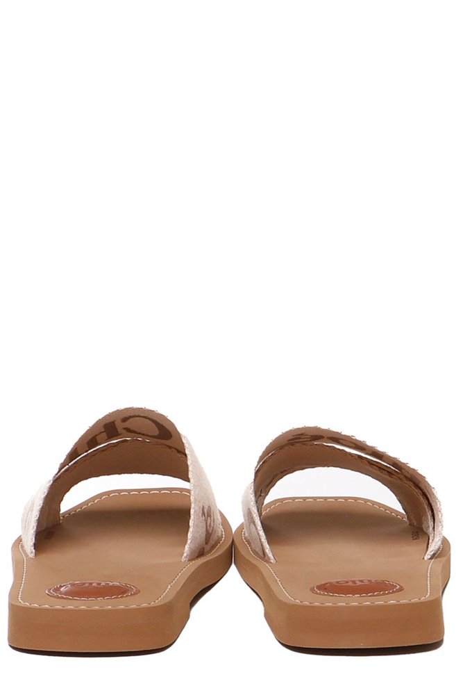 CHLOÉ Woody Logo Embroidered Sandals