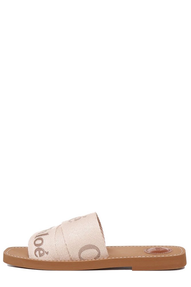 CHLOÉ Woody Logo Embroidered Sandals