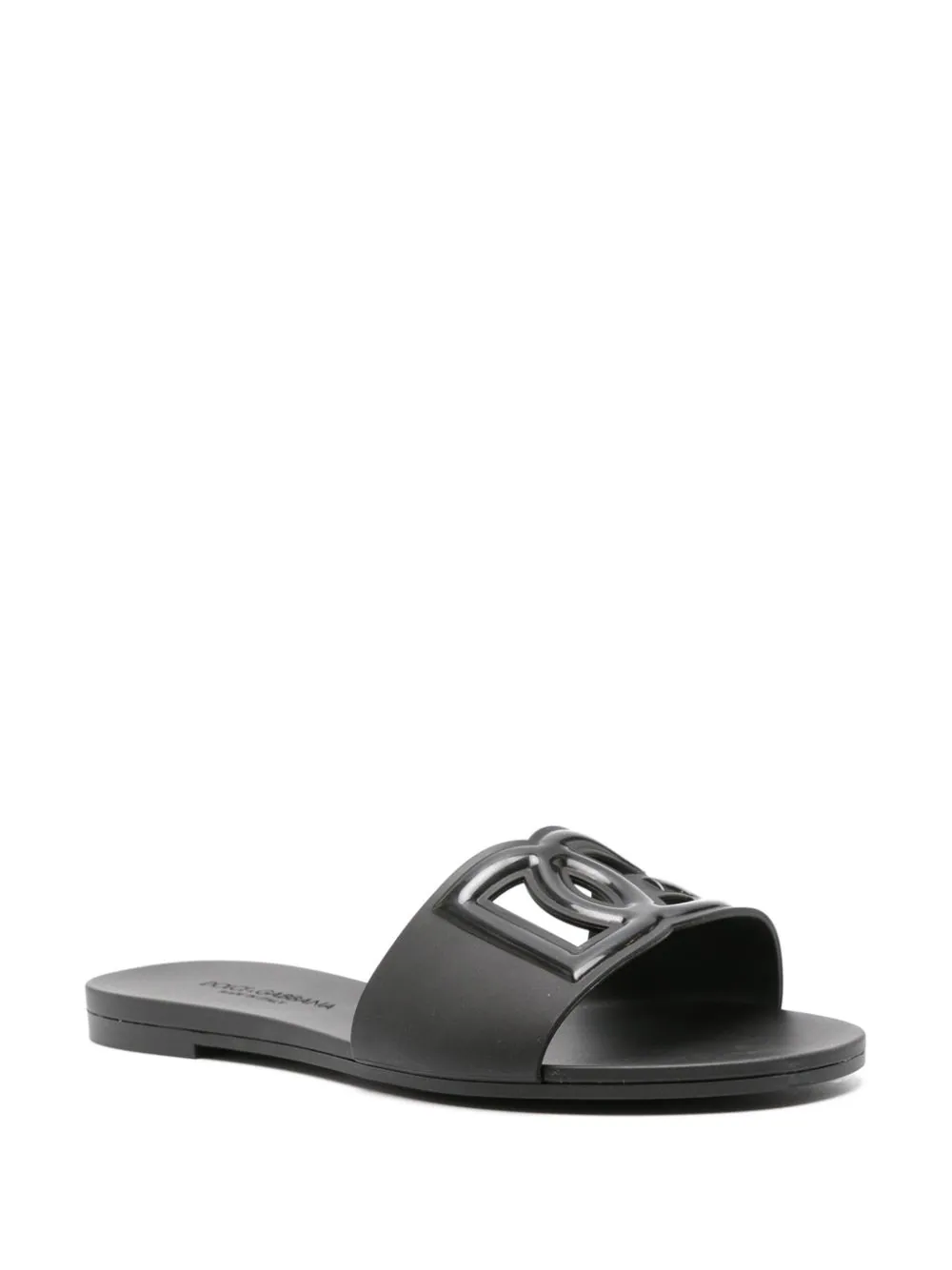 DOLCE & GABBANA logo-embossed cut-out slides