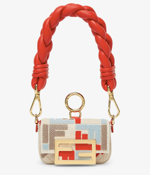 FENDI Nano Baguette Multicolour canvas charm LUXE RELOADED