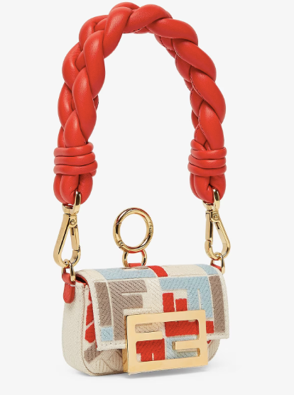 FENDI Nano Baguette Multicolour canvas charm