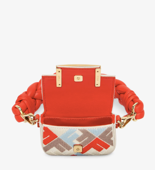 FENDI Nano Baguette Multicolour canvas charm