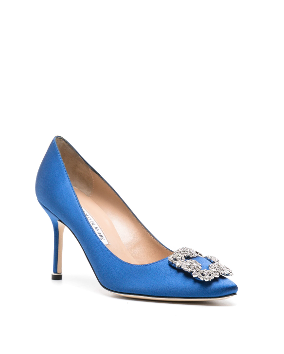 MANOLO BLAHNIK Hangisi 105mm embellished satin pumps