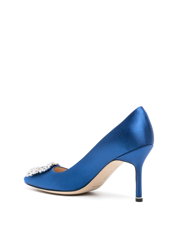 MANOLO BLAHNIK Hangisi embellished satin pumps 105