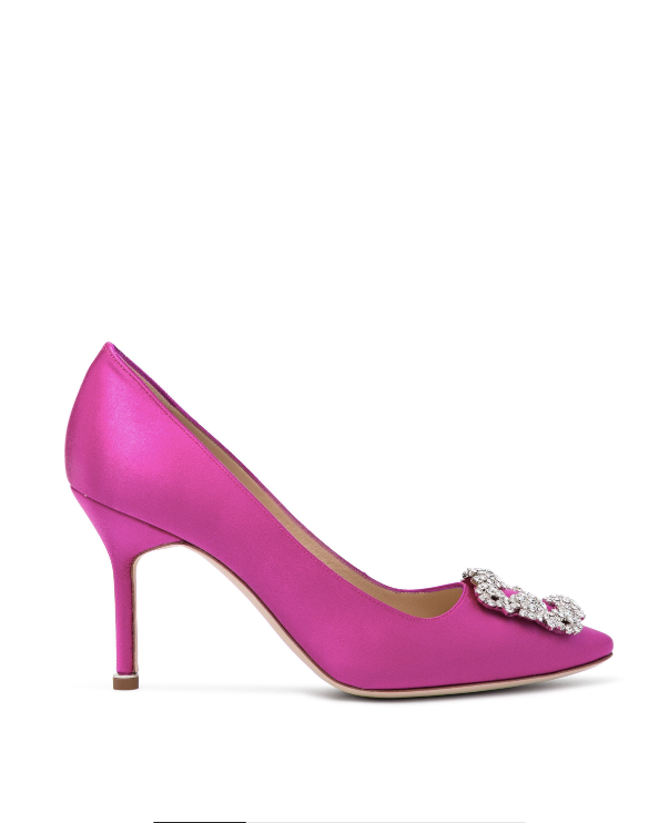MANOLO BLAHNIK Hangisi 90mm satin stiletto pumps 90