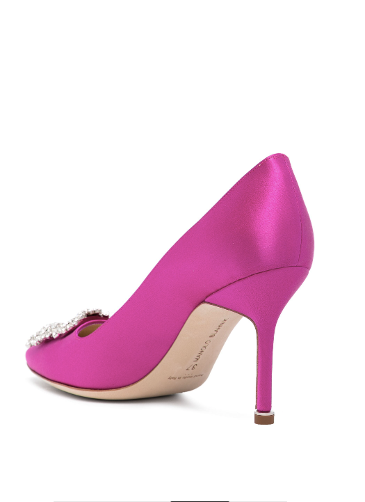 MANOLO BLAHNIK Hangisi 90mm satin stiletto pumps 90