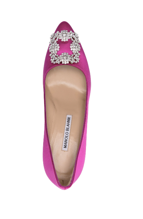 MANOLO BLAHNIK Hangisi satin stiletto pumps 90