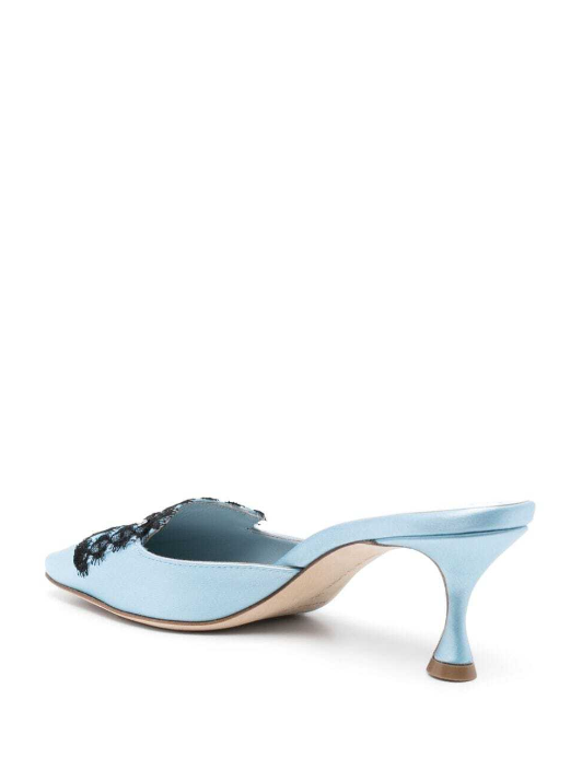 MANOLO BLAHNIK Kaynamu Lace-Detailing Mules - Blue 50