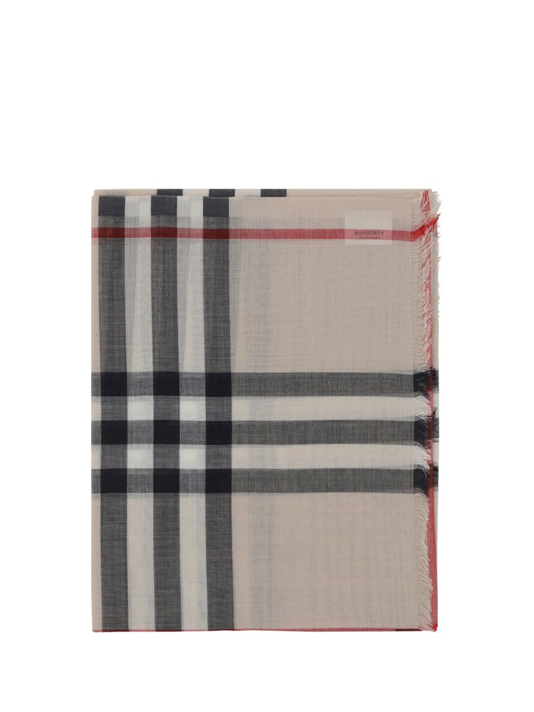 Burberry Giant Check Frayed-Edge Scarf