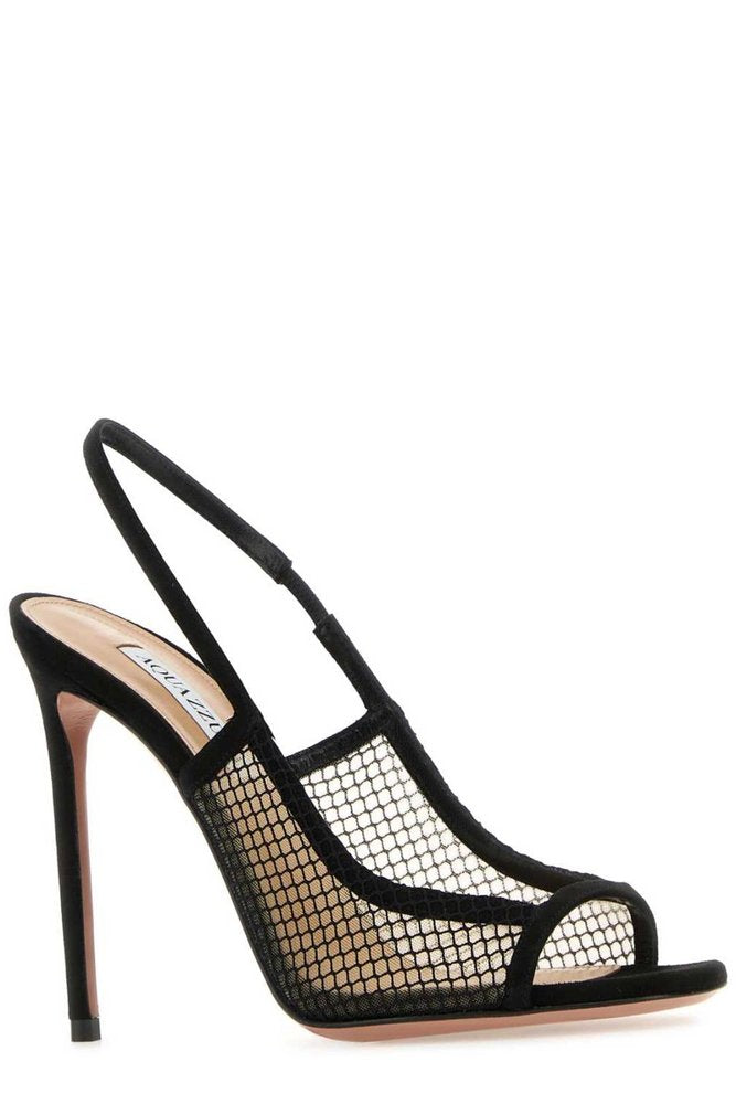AQUAZZURA Open-Toe Mesh Slingback Sandals
