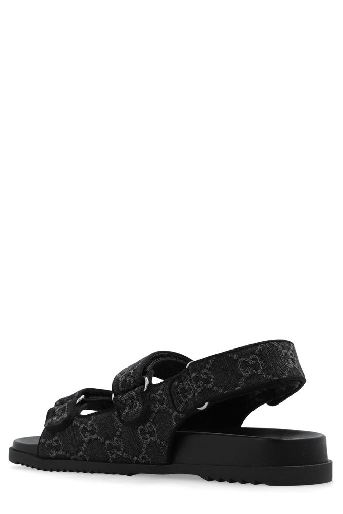 GUCCI Monogrammed Logo Plaque Sandals