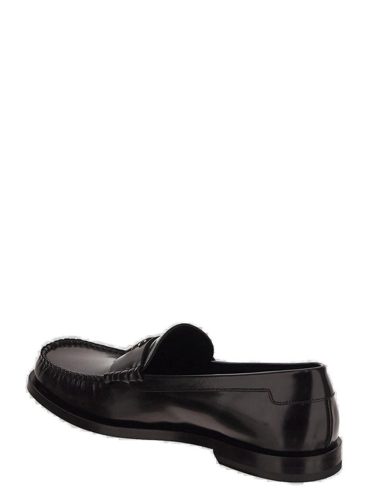 Dolce & Gabbana Logo-Plaque Gathered Detailed Loafers