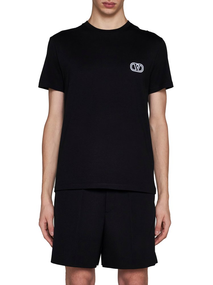 VALENTINO Logo Embroidered Crewneck T-Shirt