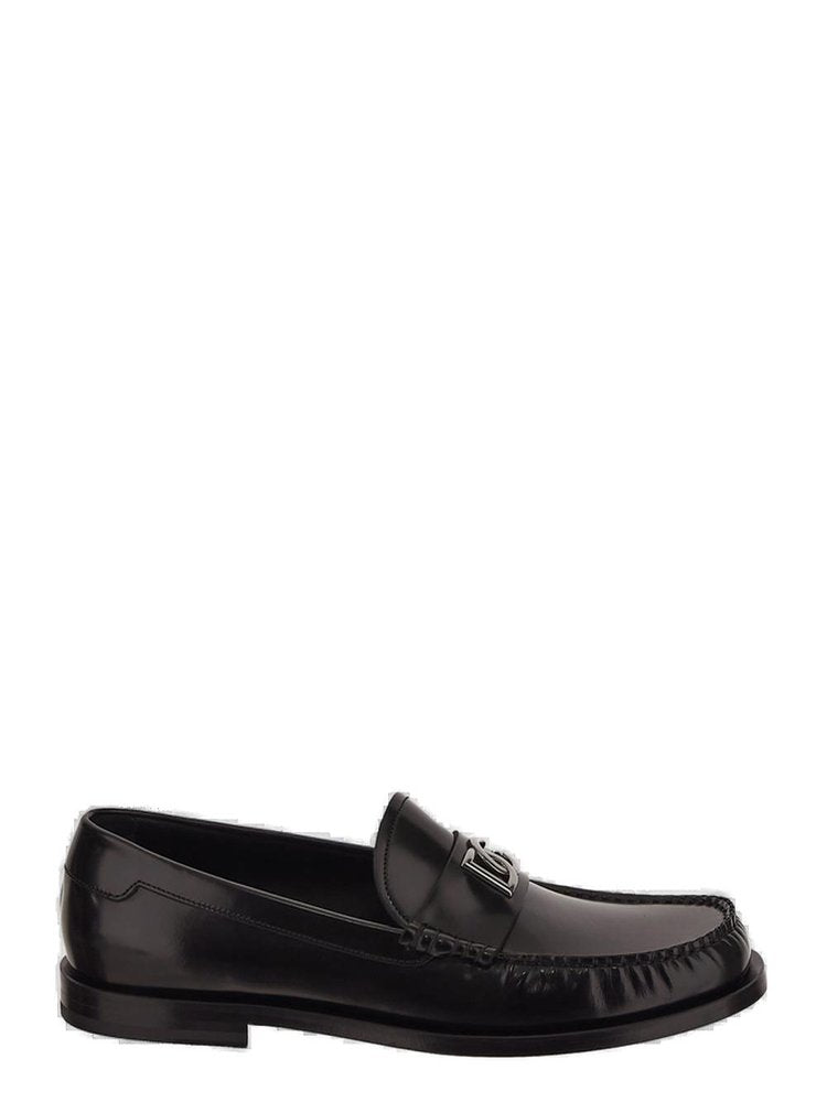 Dolce & Gabbana Logo-Plaque Gathered Detailed Loafers
