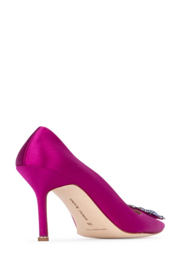 MANOLO BLAHNIK Tyrian purple satin Hangisi 105