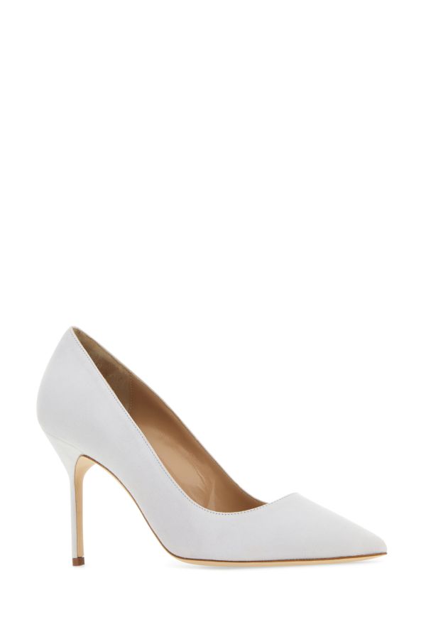 MANOLO BLAHNIK BB heels in chalk suede