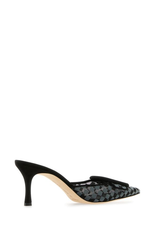 MANOLO BLAHNIK Maysale sabot in embroidered mesh 50
