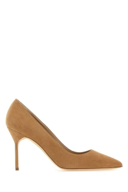 MANOLO BLAHNIK Antique pink suede BB heels 95