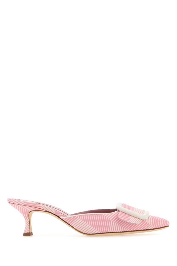 MANOLO BLAHNIK Printed fabric Maysale mules 50