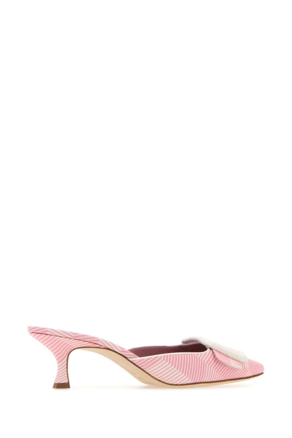MANOLO BLAHNIK Printed fabric Maysale mules 50