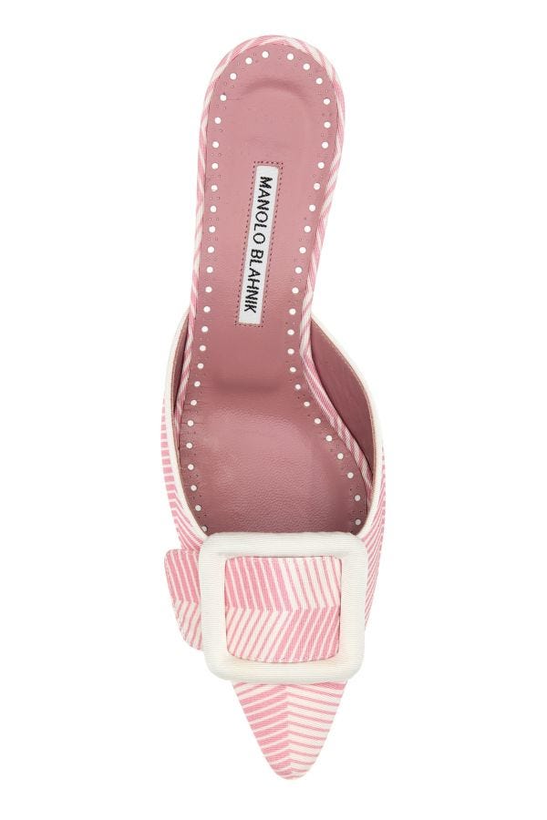 MANOLO BLAHNIK Printed fabric Maysale mules 50
