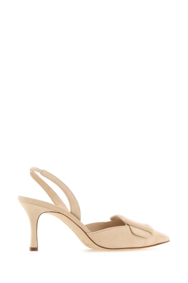 MANOLO BLAHNIK Cream suede Maysli pumps 70