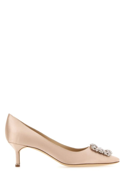 MANOLO BLAHNIK Pink satin Hangisi pumps 50