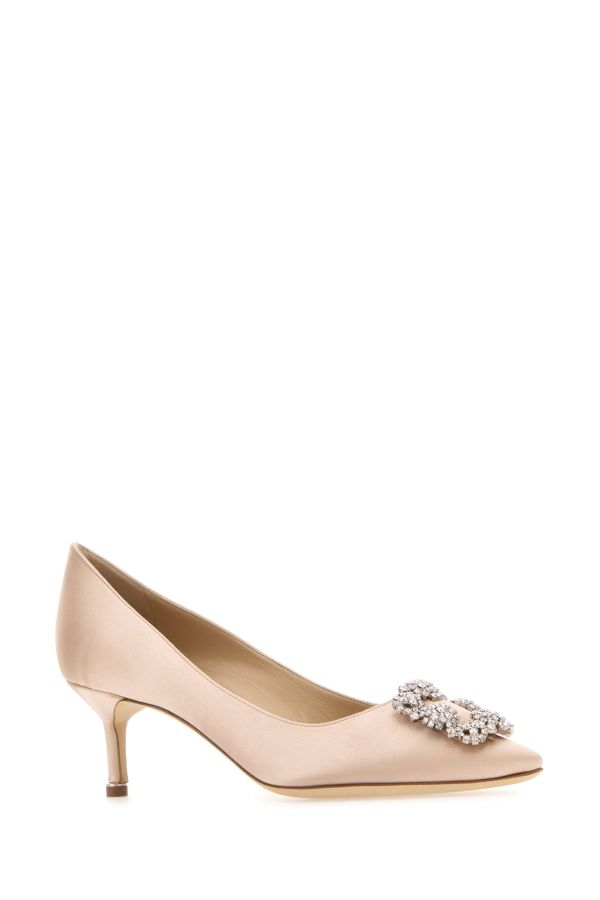 MANOLO BLAHNIK Pink satin Hangisi pumps 50