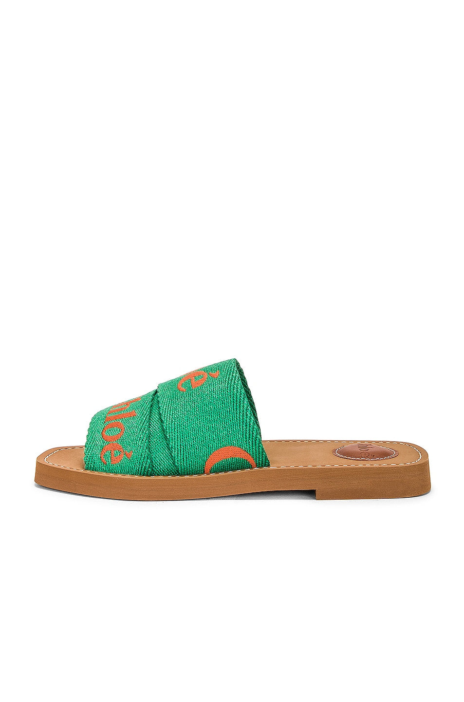 CHLOE Woody Sandal in Green & Orange