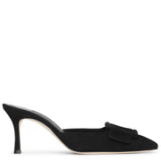 MANOLO BLAHNIK Maysale black suede mules 70