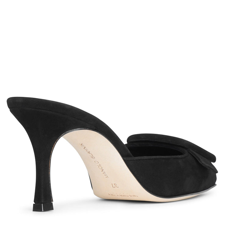 MANOLO BLAHNIK Maysale black suede mules 70