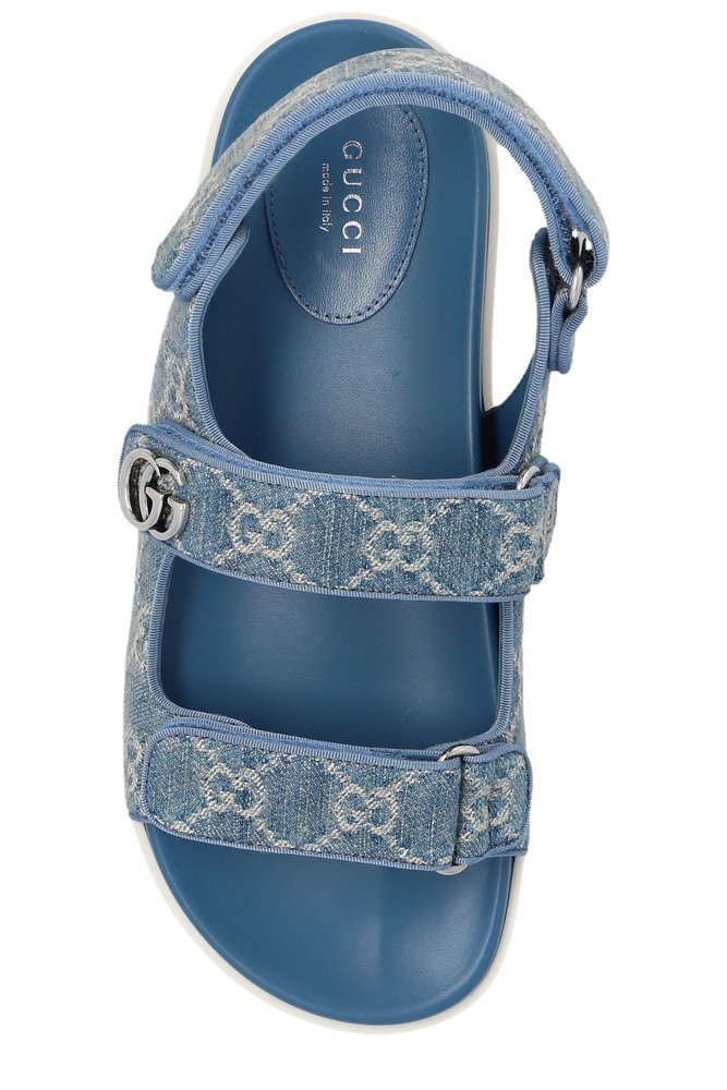 Gucci Monogrammed Denim Sandals