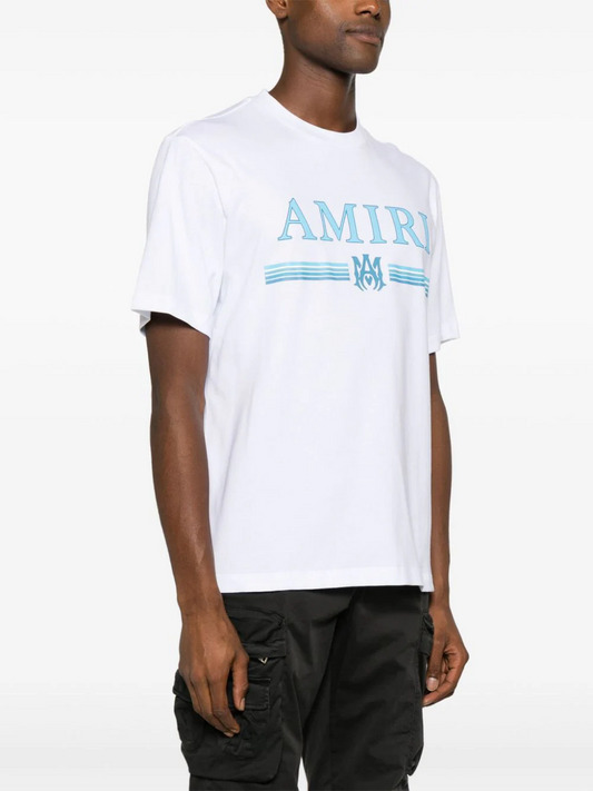 AMIRI WHITE Logo Printed Crewneck T-Shirt