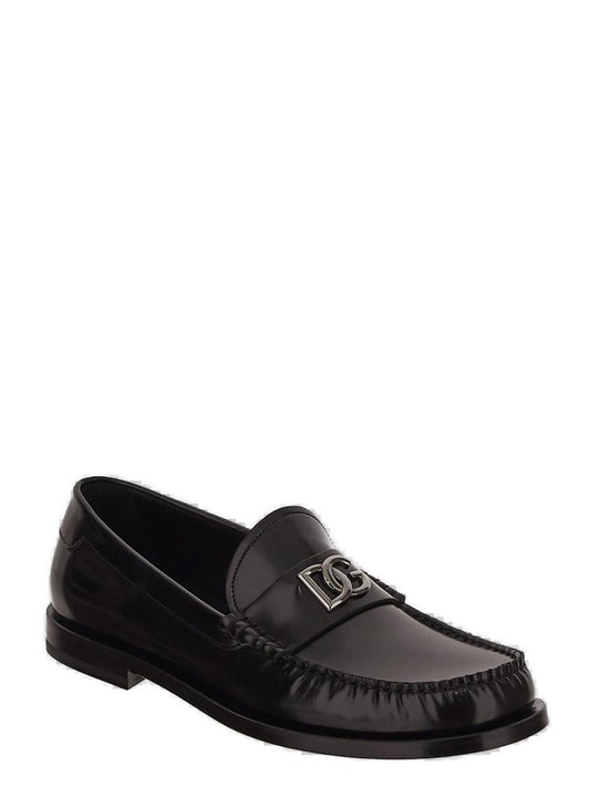 Dolce & Gabbana Logo-Plaque Gathered Detailed Loafers